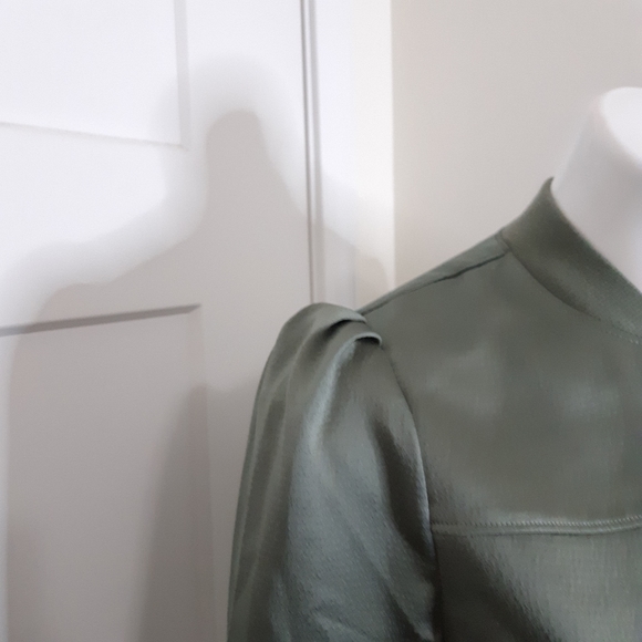 Hinge Size XS Green Metallic Bomber Jacket Puff - Picture 7 of 9